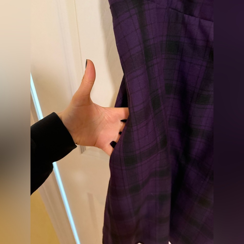 Hot Topic Purple & Black Plaid Buckle Strap Dress - Picture 6 of 7